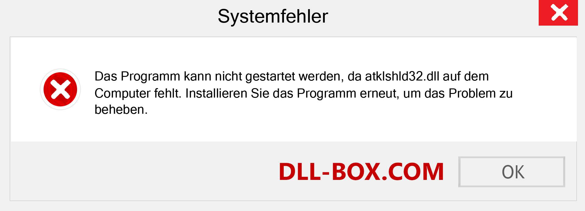 atklshld32.dll-Datei fehlt?. Download für Windows 7, 8, 10 - Fix atklshld32 dll Missing Error unter Windows, Fotos, Bildern