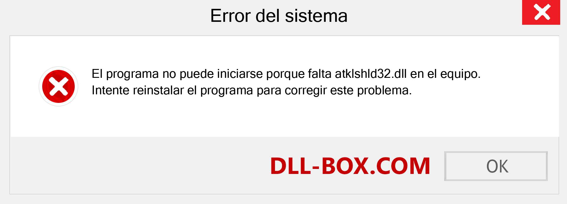 ¿Falta el archivo atklshld32.dll ?. Descargar para Windows 7, 8, 10 - Corregir atklshld32 dll Missing Error en Windows, fotos, imágenes